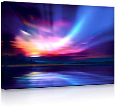 lightbox multicolor | LED Bilder | Nordische Polarlichter | 80x60 cm | Fully Lighted