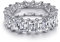 18K Funkelnder Baguette Ring aus 925 Sterling Silber für Frauen Stapelringe - Damen Ringe Eternity Ewigkeit Schmuck in Juwelierqualität (52, Silber)