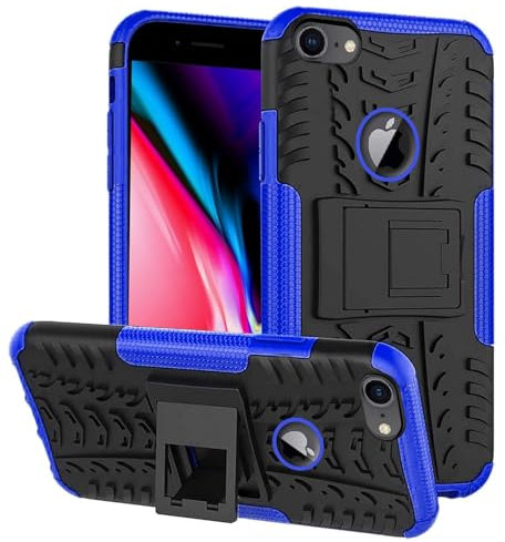 CoolGadget Outdoor Handyhülle für iPhone 7 / iPhone 8 / iPhone SE 2 / iPhone SE 3, Robuste Schutzhülle mit integriertem Ständer und stoßfestem Design, Blau
