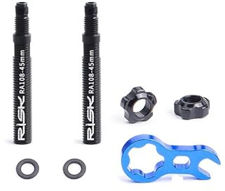 Pack of 2 pcs Bike Bicycle Tubeless Presta Valve Extender Extension with Core Wrench, 45mm 80mm (removable-45mm)