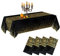 CHEPULA Tischdecke Einweg, [4 Stück] Wasserdicht Geburtstag Tischdecken, Rechteckig Tischtuch Geeignet für Party, Kindergeburtstag, Hochzeit, Weihnachten, 137 x 274 cm, Schwarz & Gold