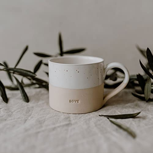 Eulenschnitt Tasse Love Steingut Handarbeit