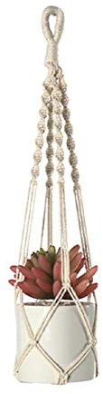 Uposao Macramé - Macramé - Macramé - Macramé - Macetero para plantas - Hecho a mano - Cuerda de algodón - Colgador de plantas - Soporte de macetas, para plantas interiores