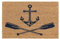 Relaxdays Nautical Anchor and Oars Doormat Coir, 40x60 cm, Door Mat Inside & Outside, Non-Slip, Dark Blue/Natural Coir