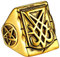 FaithHeart Herren Männer Bandring Retro Satanic Lucifer Pentagramm Fingerring Hip pop Statement Bandring Partnerring Freundschaftsring für Geburtstag Halloween