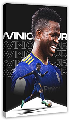 VinIcius Jr Sports Star Art Poster 2 Leinwand Poster Schlafzimmer Dekor Sport Landschaft Büro Raum Dekor Geschenk Rahmen: 60 x 90 cm