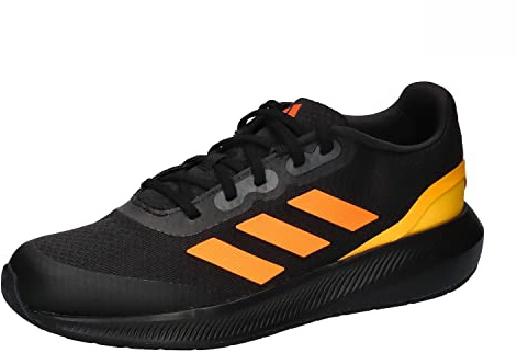 adidas Unisex Kinder RunFalcon 3 Lace Shoes, Core Black / Screaming Orange / Gold, 39 1/3 EU
