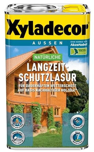 2 x 2,5 L Xyladecor natürliche Langzeit-Schutzlasur 5 L Farbwahl, Farbe:Farblos