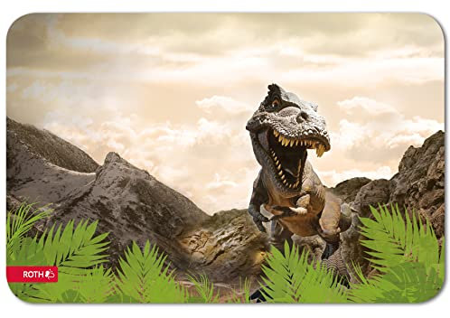 ROTH Schreib- und Malunterlagen aus Kunstleder Tyrannosaurus - 59 x 39 cm mit Anti-Rutsch-Beschichtung - Dino Tischmatte