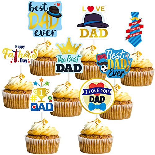 Cupcake-Topper zum Vatertag, Best Dad, Geburtstag, Kuchendekoration, Picker, Party-Dekorationen