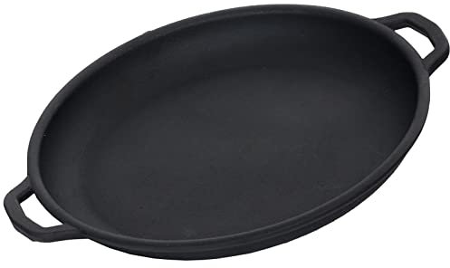 4BIG.fun Poêle à frire ronde de 18 cm avec deux poignées de 2,5 cm de haut - Poêle en fonte - Convient pour barbecue à gaz, four, foyer, tous types de plaques de cuisson, induction
