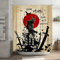 Tourrest Rideau de douche japonais en polyester imperméable Motif samouraï 152 x 183 cm