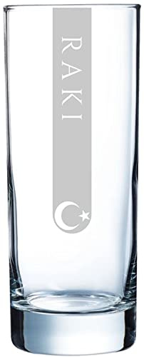 Raki Gläser groß (310ml 12x | 5 Größen verfügbar) - 12er Set | Spülmaschinenfest | Rakiglas 31cl mit Gravur 12 Stück