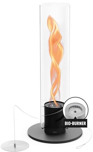 höfats - Spin 1500 Schwarz NEUES Modell mit verlängerter Brenndauer Dank innovativer Brenntechnologie - flüssig Bioethanolkamin, Edelstahl Tischfeuer, wärmender Tischkamin für Indoor und Outdoor
