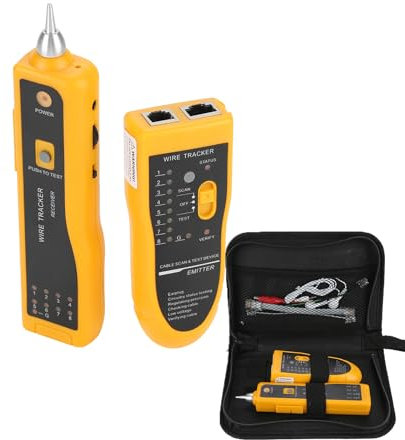 SANON Network Cable Tester, Handheld Rapid LAN Network Cable Tester Line Finder Wire Tracker Diagnose Tone Tool (Earphone Random Color)