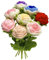 JOONOR 8 handgewebte Rosen, gestrickt, gehäkelt, handgefertigt, rote Rose, künstliche Blumen, Hochzeitsdekoration, geeignet für Jubiläen, Feiern, Geburtstagsgeschenk, mehrfarbig