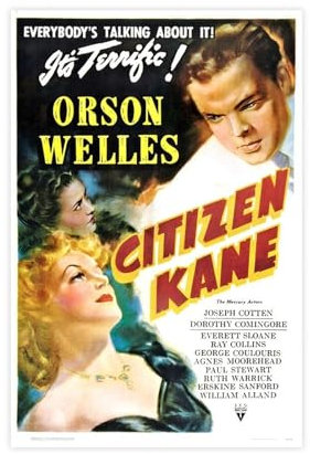 MAHWER Citizen Kane Filmposter auf Leinwand, Poster, Wandkunst, Dekor, Bild, Gemälde für Wohnzimmer, Schlafzimmer, Dekoration, ungerahmt, 50 x 75 cm