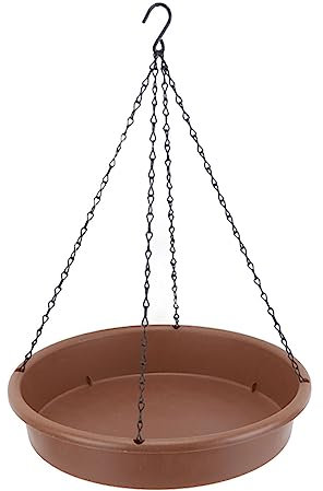Tyenaza Hängende Vogeltränke, Runde Kunststoff-Vogeltränke Zum Aufhängen, Vogeltränke Für Den Außenbereich, Braun
