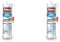 Rubson Bain & Cuisine Mastic Silicone Anti-Moisissures Transparent, mastic sanitaire à base de silicone, mastic étanche renforcé en antifongique, 280 ml (Lot de 2)