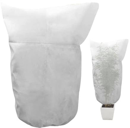 Firulab Pflanzen-Frostschutzhüllen,Universelle Winterpflanzenabdeckungen, Frostschutz mit Kordelzug | Warme Beutel mit Kordelzug, strapazierfähiges Frosttuch für Gemüse, Pflanzen im Freien, Garten