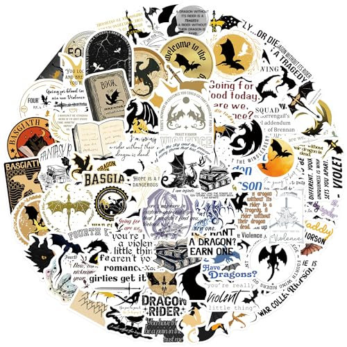 100 Stück The Fourth Wing Aufkleber Laptop Auto Scrapbook Telefon Skateboard Koffer Gepäck Fahrrad Drachen Aufkleber Vinyl Wasserdicht Ästhetisch Personalisierte Aufkleber für Teenager Jungen Mädchen