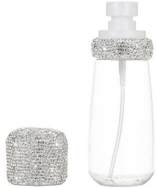 iHMeiju Bling Travel Spray Bottle - 2oz/60ml, Fine Mist Mini Empty Sprayer, Leak Proof Cosmetic Refillable Travel Containers for Water, Perfume, Face & Hair Mist