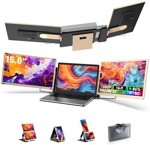 Fagomfer Estensore dello schermo del computer portatile, 15,6 '' triplo monitor portatile per computer portatile