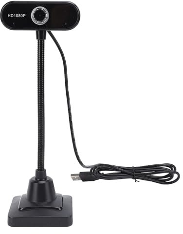 Desk Webcam with Omnidirectional Microphone, Noise Reduction, 1080P Web Camera, Wide View Angle USB Computer Camera for PC Laptop Conferencing Streaming Gaming