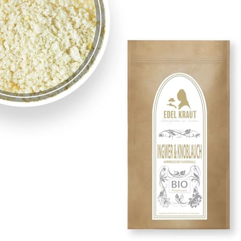 EDEL KRAUT BIO Fleur de Sel Ingwer & Knoblauch | 250g Premium handgeschöpfte Norwegische Salzflocken Meersalz Flockensalz