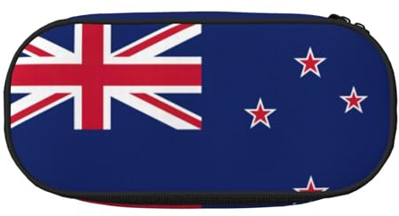 HJLUUFT Make-up-Kosmetiktasche mit neuseeländischer Flagge, Schreibwaren, Kawaii-Bleistift-Box, Gadget-Organizer, Tasche mit Reißverschluss