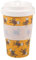 ECO CHIC Recycled Travel Coffee Cup 400ml Microwave Dishwasher Safe Plastic Travel Mug (Monkeys Mustard)