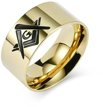 Sumpgle Hip Hop ROCK Titan Stahl Freimaurer Ring Edelstahl Unikat Schmuck