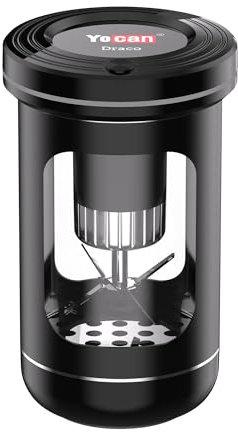 Yocan Draco Electric Smart Herb Grinder, 650 mAh Battery, Powerful Motor, Six-Part Stainless Steel Blade, Two Grinding Modes, USB Type-C, Metallic Body with Pyrex Glass