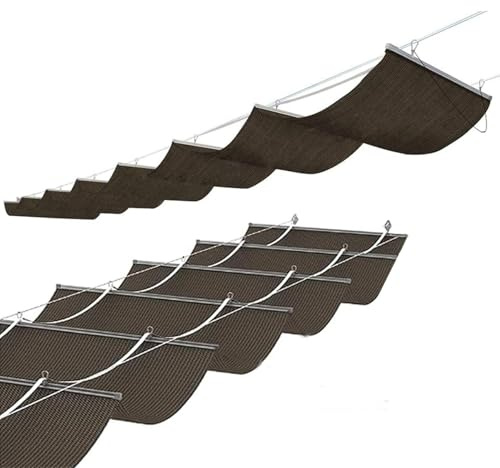 Voile d'ombrage imperméable et rétractable pour pergola, terrasse, jardin, tonnelle, grande taille, 2,2 x 18 m