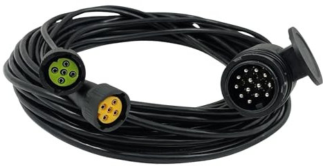 Generisch 13 polig 7.5 meter Anhängerkabel mit Bajonettanschluss Kabelsatz Verlängerung Kabel Vorverkabelt Anhänger LKW PKW Schwarz