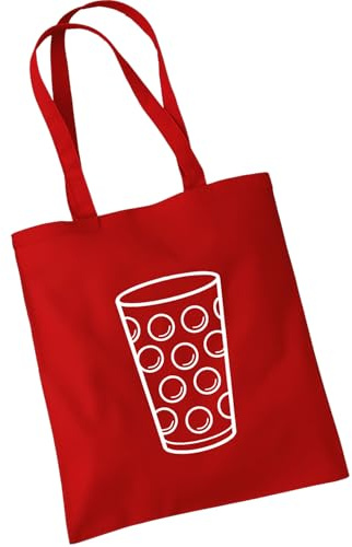 OM3 witzige Baumwolltasche mit Dubbeglas Motiv - Pfälzer Weinglas - Weinschorle - Schobbeglas - Baumwollbeutel - Tasche - Lange Henkel