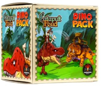 Vesuvius Media Catapult Feud: Dino Pack Expansion - T-Rex & Triceratops Launcher Add-On - Requires Base Game - Ages 7+ - English