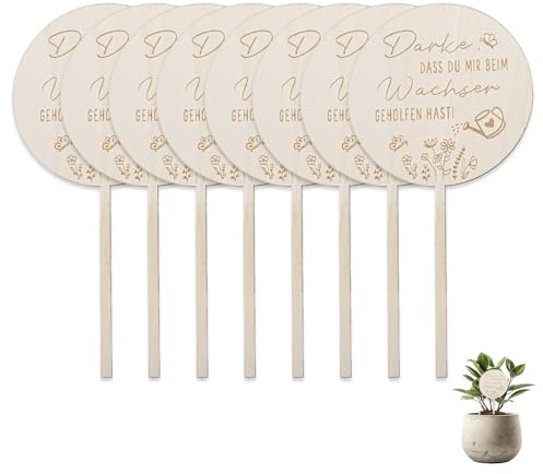 8 Stücke Holz Blumenstecker Danke Dass Du Mir Beim Wachsen Geholfen Hast Holzstecker Blumentopf Holzschild für Kita Kindergarten Abschiedsgeschenk Erzieherin Abschiedsgeschenk Kindergarten
