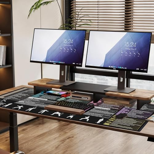 DAWNTREES Excel Tapis de souris avec combinaisons de touches en allemand, 120 x 60 cm, grand tapis de souris de jeu, sous-main, accessoire de bureau pratique, en allemand