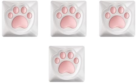 TAZIZI 4 Pcs Keycaps, Cats Paw Keycap, Standard Mechanical Keyboards Keycap, Keyboards Personalize Decoration, Long-Lasting Colors Unique Keyboard Accessory