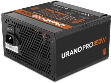 NOX Xtreme Products URANO Pro 850W 80 Plus Bronze–Fuente de Alimentación ATX, Ventilador Silencioso 120 mm PWM, Protección Integral (OVP, UVP, OPP, SCP, OTP), PFC Activo, Cables Planos Largos, Negro