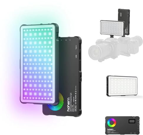 Hohem HPL-R01 Portable Photography Lighting for iSteady M7 Gimbal Stabilizer for Smartphone, 95+ CRI, 2500K-9000K CCT, 360° Full RGB 24 FX Effects, Support Flash Mode for Live Stream Video