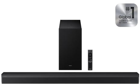 Samsung B-Series 5.1ch Soundbar with Wireless Subwoofer, Q-Symphony Surround Sound, Adaptive Sound & Voice Enhance Mode for Smart TV Home Theater (2025 Model) – HW-B750F