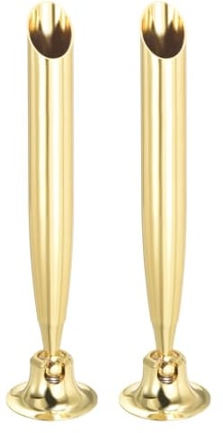 PATIKIL 2 Stücke Schreibtischstiftehalter 1.8x1.8x7.8cm Metall Gold | Unterschriftenstift Ständer, Kugelschreiberständer, Drehbarer, Für Bank Büro Hotel Servicetresen