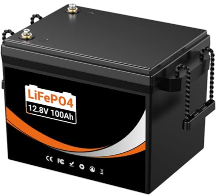 HJGHY ,12v,100Ah, Batteria per Auto turistica da 12,8 V 100 Ah 300 Ah, Batteria LiFePO4 da 12,8 Volt per energia fotovoltaica Esterna per Camper/imbarcazioni/Campeggio