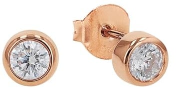 Amor Ohrstecker 925 Sterling Silber Damen Ohrschmuck, mit Zirkonia synth., 0,6 cm, Roséfarben, Kommt in Schmuck Geschenk Box, 2017094