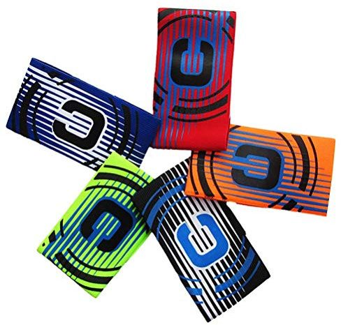 Wrzbest Captain's Armband Soccer Football Captain Armbands for Multi-Sport - Pack of 5 Colour