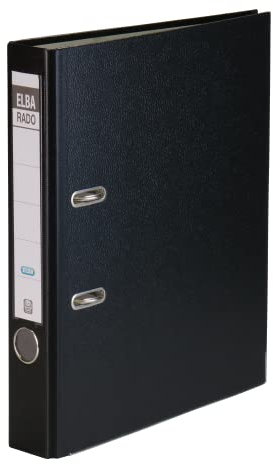 Elba Ordner A4, rado brillant, schmal, veredeltes Papier, schwarz, 5 Stück (100022850)