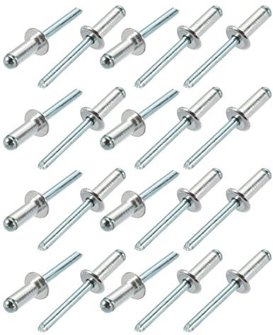 sourcing map 20Stk.Aluminum Offenes Ende Groß Flansch Blind Nieten 6,4mm x 16mm x 13mm