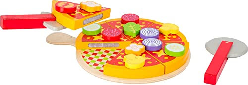 small foot Pizza Schneide-Set aus Holz, mit Klettverschlussfunktion, inkl. Holztablett uvm., ab 3 Jahren, 11063